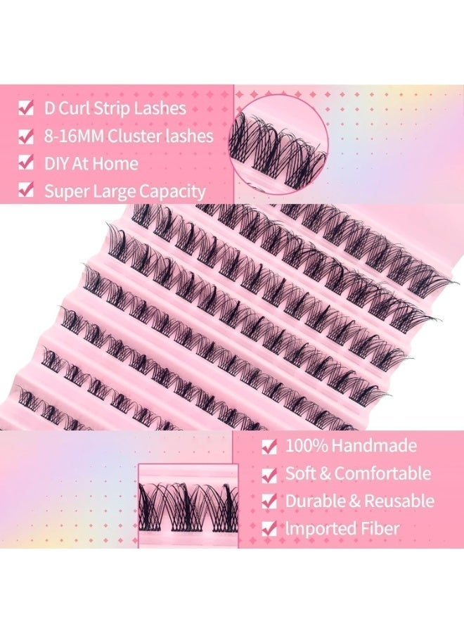 ChicAbode Lash Clusters 108 Pcs Eyelash Extension D Curl Individual Lashes Wispy Cluster Lashes Natural Look 8-16MM Manga Eyelash Cluster DIY Lash Extension at Home - Image 5
